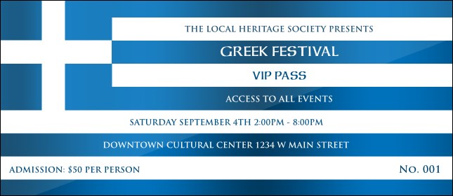Greek Flag VIP Pass