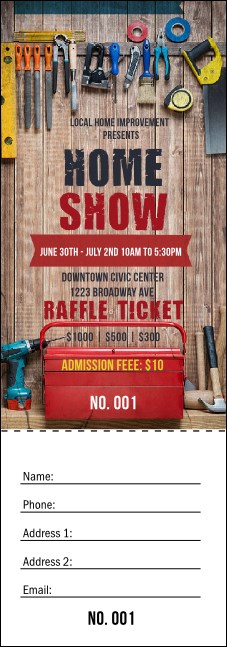 Home Improvement Raffle Ticket Product Front