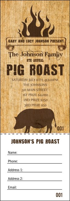 Pig Roast Raffle Ticket