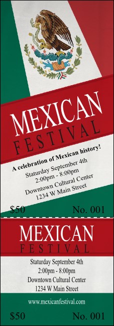 Mexican Flag Event Ticket Product Front
