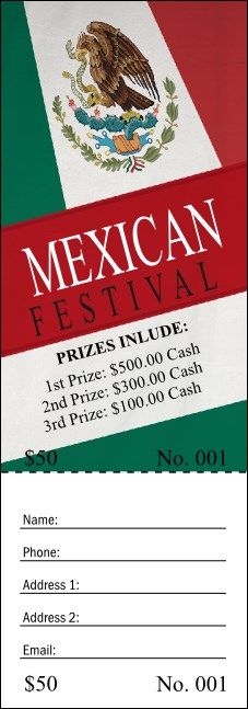 Mexican Flag Raffle Ticket Product Front