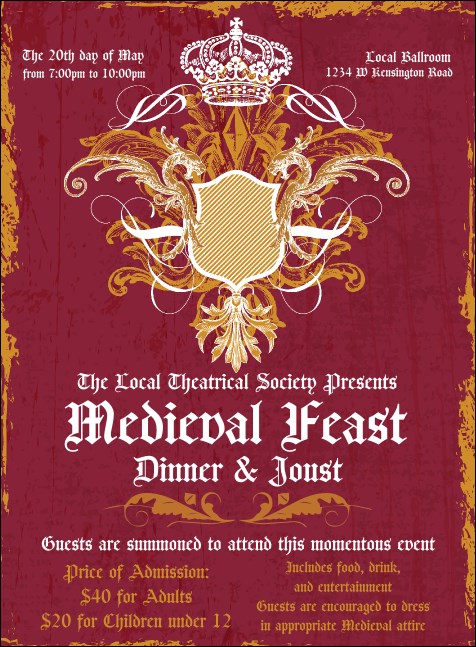 Medieval Banquet Invitation Product Front