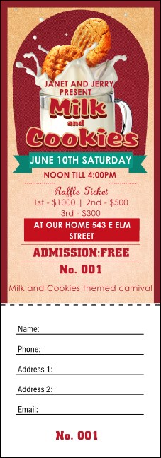 Milk & Cookies Raffle Ticket