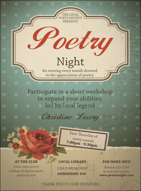 Poetry Flyer Product Front