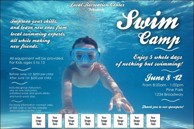 Swim Camp Logo Poster