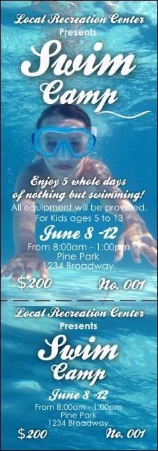 Swim Camp Event Ticket Product Front