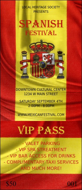 Spanish Flag VIP Pass Product Front