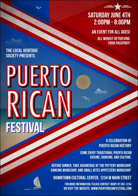 Puerto Rico Flag Postcard Product Front