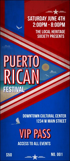 Puerto Rico Flag VIP Pass Product Front