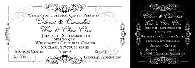 Black Tie Gala Reserved Event Ticket Product Front