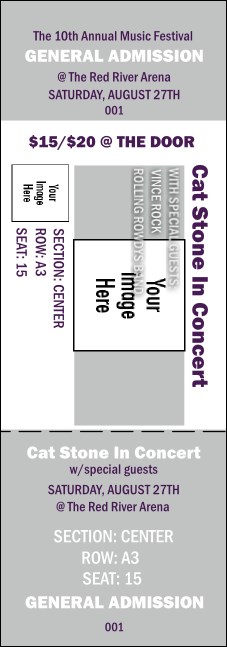 Big Logo Grey Reserved Event Ticket Product Front