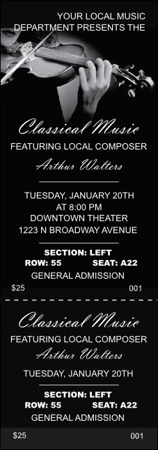 Classical Music Reserved Event Ticket Product Front