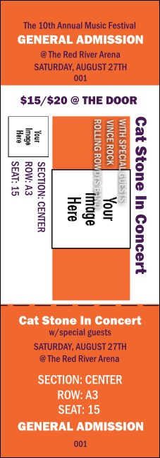 Big Logo Orange Reserved Event Ticket Product Front