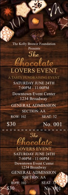Chocolate Reserved Event Ticket Product Front