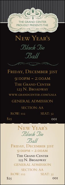 Classic Black Pinstripe Reserved Event Ticket