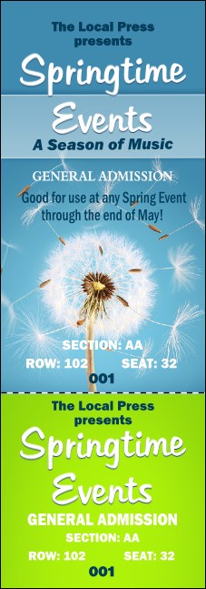 Dandelion Reserved Event Ticket Product Front