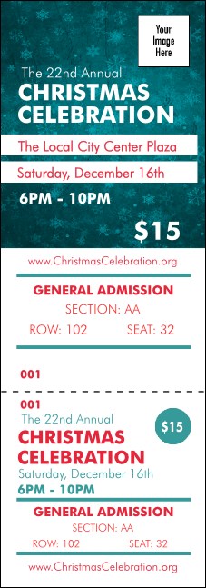 Holiday Snowflake Reserved Event Ticket Product Front
