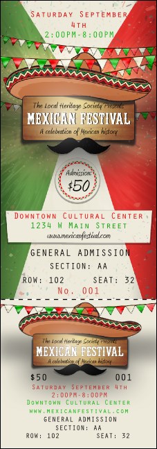 Mexican Fiesta Reserved Event Ticket Product Front
