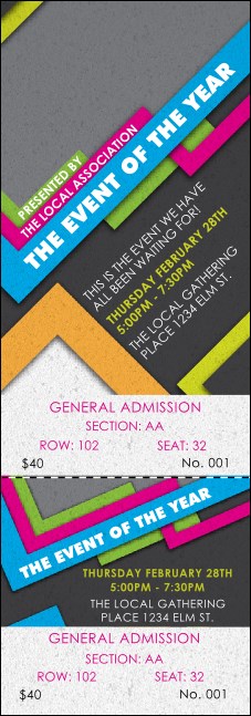 Retro Colors Reserved Event Ticket Product Front