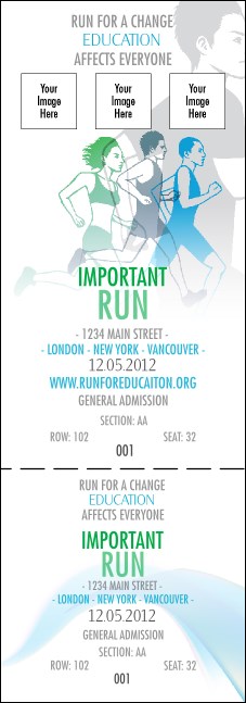 Run for a Cause Blue & Green Reserved Event Ticket Product Front