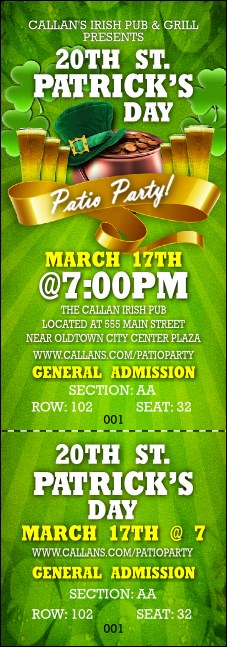 St. Patrick's Day Party Reserved Event Ticket