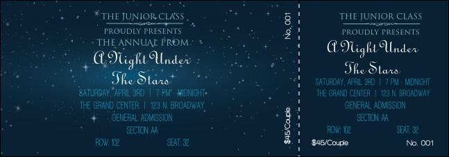 Star Theme Reserved Event Ticket