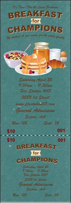 Breakfast Reserved Event Ticket Product Front