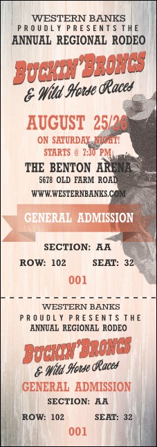 Bucking Bronco Reserved Event Ticket
