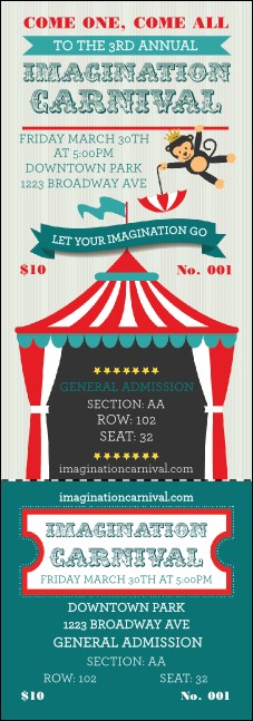 Carnival Monkey Reserved Event Ticket Product Front