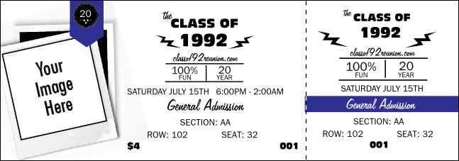 Class Reunion Mascot Blue Reserved Event Ticket