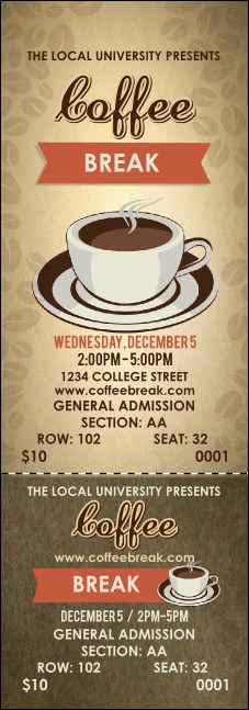 Coffee Reserved Event Ticket Product Front