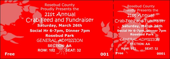Crab Feed Reserved Event Ticket Product Front