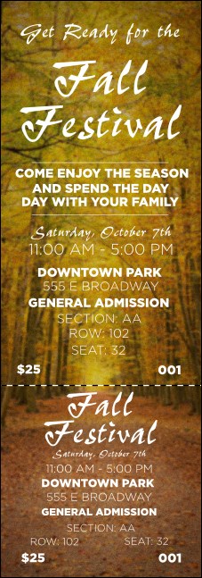 Fall Reserved Event Ticket Product Front