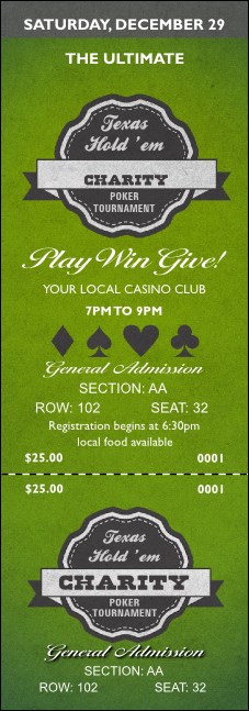 Texas Hold 'Em Reserved Event Ticket