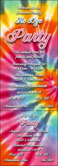Tie Dye Reserved Event Ticket Product Front