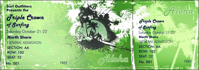 Aloha Reserved Event Ticket Product Front