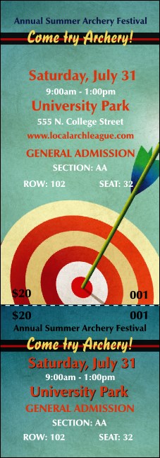 Archery Reserved Event Ticket Product Front