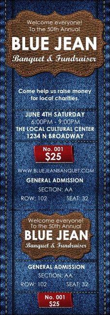 Blue Jeans Reserved Event Ticket Product Front