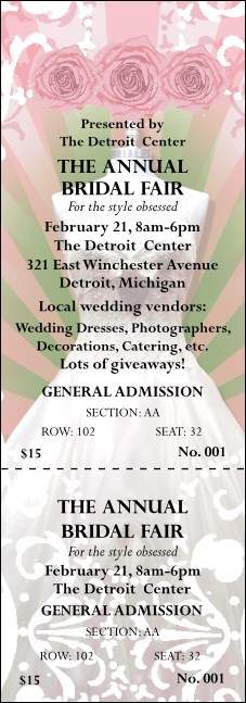 Bridal Fair Reserved Event Ticket Product Front
