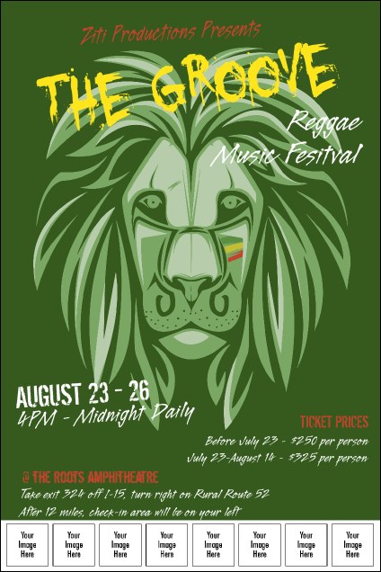 Reggae Lion Logo Poster Product Front