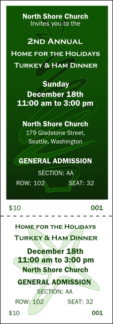 Christmas Tree 001 Reserved Event Ticket Product Front
