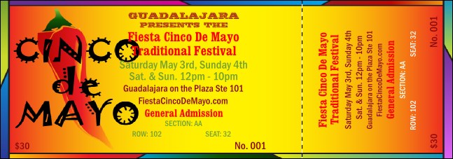 Cinco de Mayo 001 Reserved Event Ticket