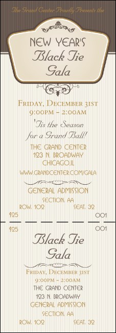 Classic Brown Reserved Event Ticket Product Front