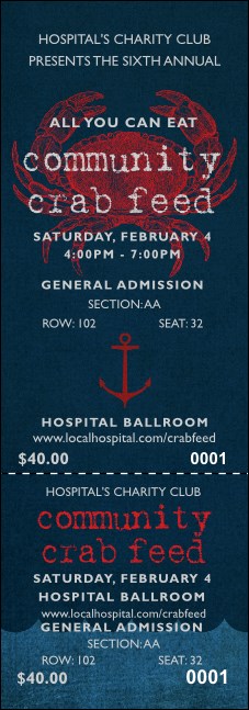 Crab Dinner Reserved Event Ticket Product Front