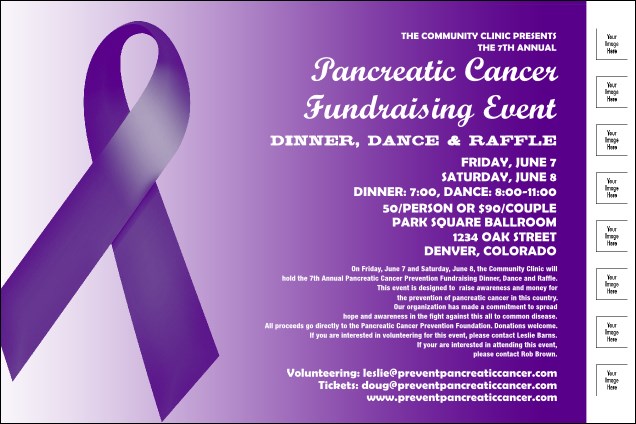 Purple Ribbon Logo Poster