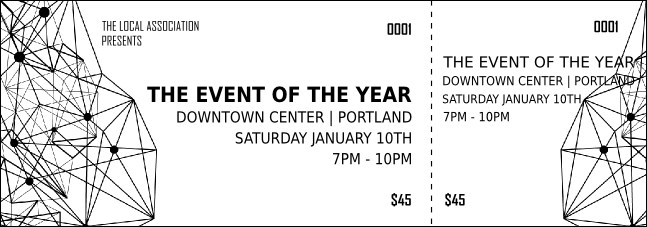 All Purpose Geometric Black and White Event Ticket Product Front