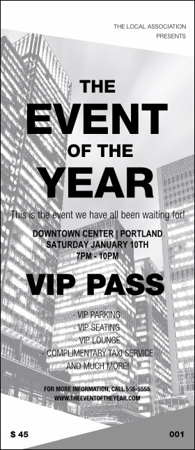 All Purpose buildings Black and White VIP Pass
