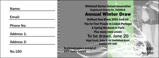 Cricket Raffle Ticket Product Front