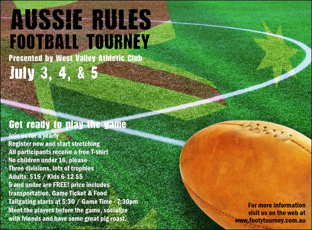 Aussie Rules Football Flyer Product Front