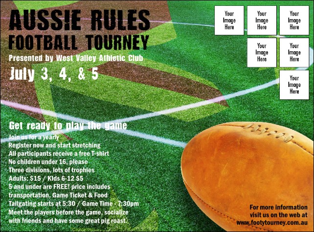 Aussie Rules Football Image Flyer Product Front